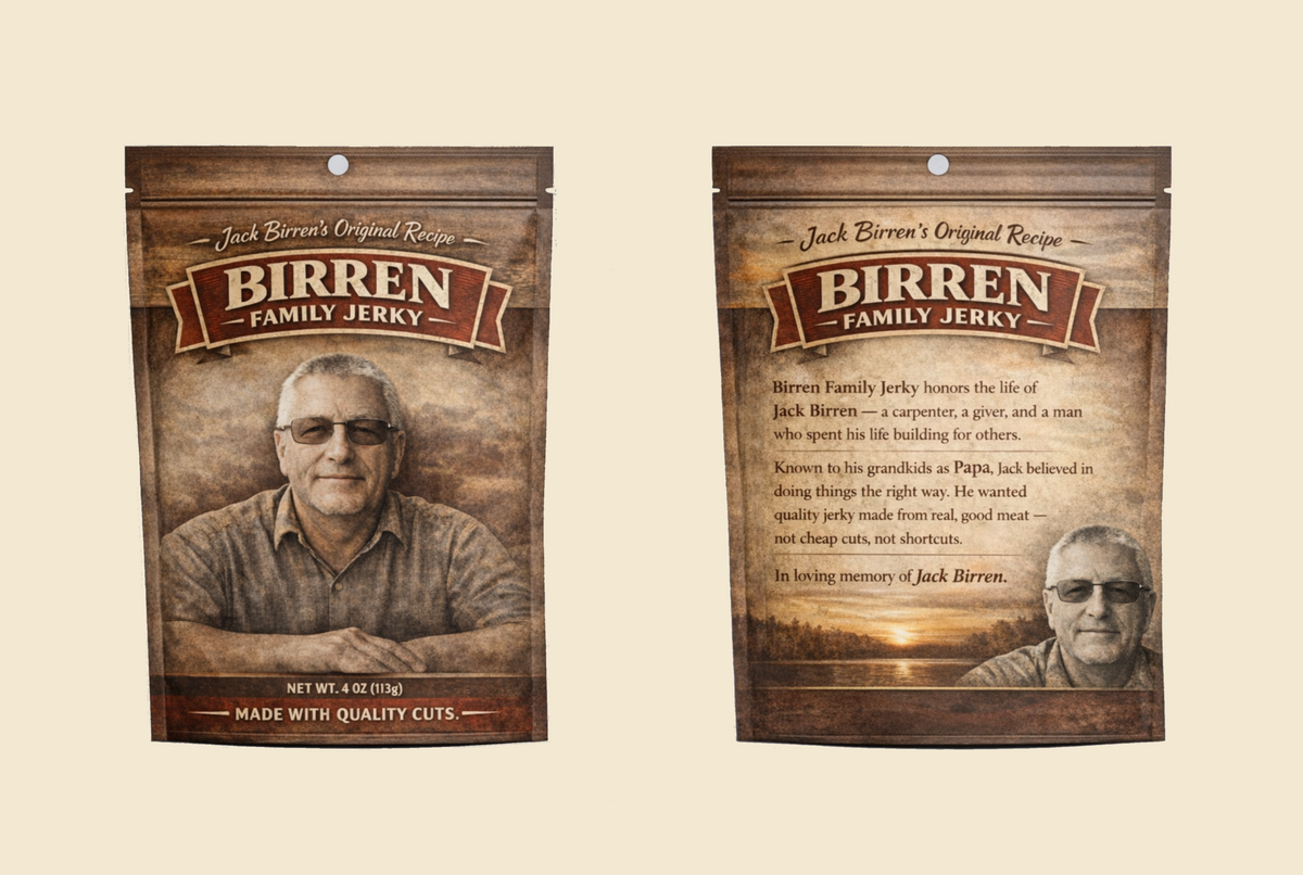 Birren Family Jerky packaging